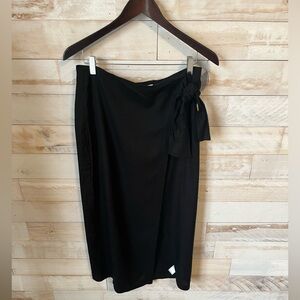 NWT Jason Wu size 6 black faux wrap midi skirt